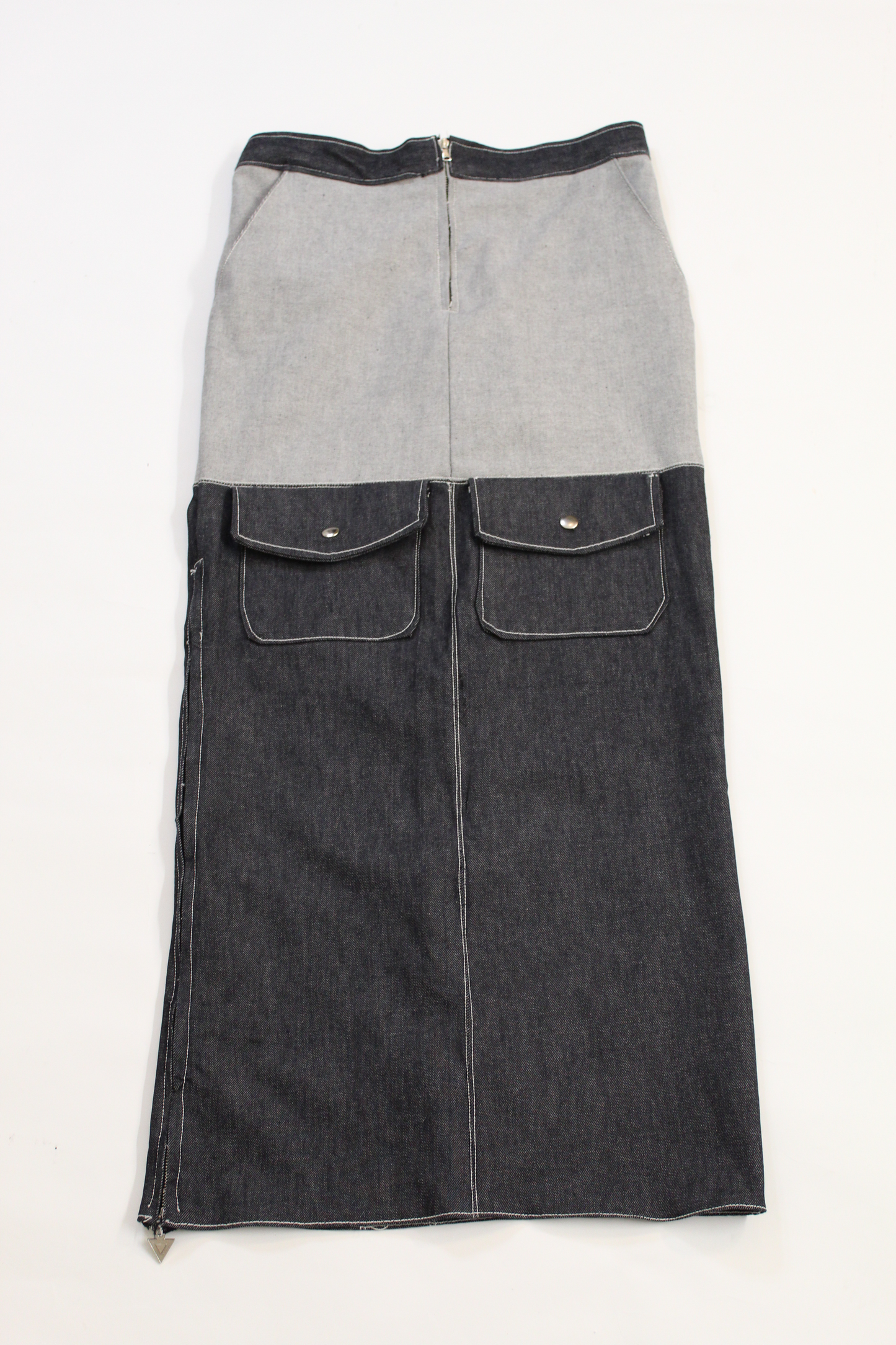 U-21 Denim Two Tone Skirt